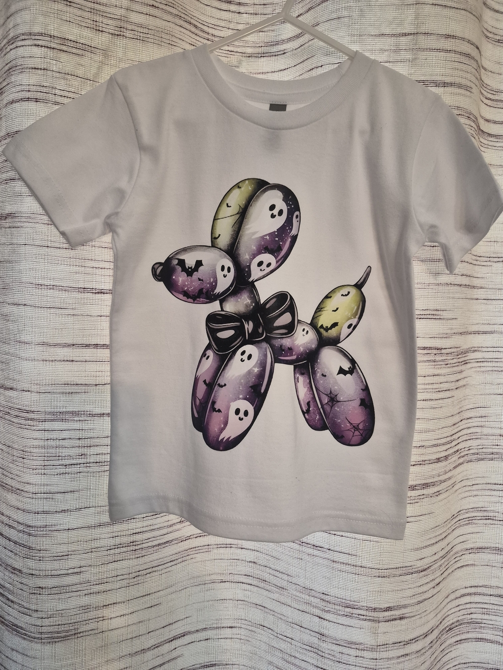 White Kids Halloween Balloon Dog Graphic Tee